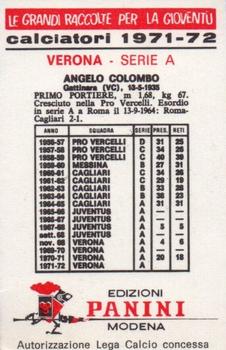 1971-72 Panini Calciatori #311 Angelo Colombo Back