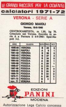 1971-72 Panini Calciatori #317 Giorgio Maioli Back