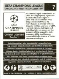 2010-11 Panini UEFA Champions League Stickers #7 Lucio Back