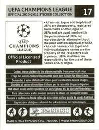 2010-11 Panini UEFA Champions League Stickers #17 Philippe Coutinho Back