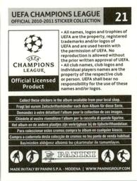 2010-11 Panini UEFA Champions League Stickers #21 Diego Milito Back