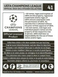 2010-11 Panini UEFA Champions League Stickers #41 Ledley King Back