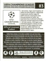 2010-11 Panini UEFA Champions League Stickers #83 Michel Bastos Back
