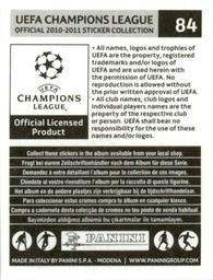 2010-11 Panini UEFA Champions League Stickers #84 Miralem Pjanic Back