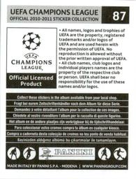 2010-11 Panini UEFA Champions League Stickers #87 Jimmy Briand Back