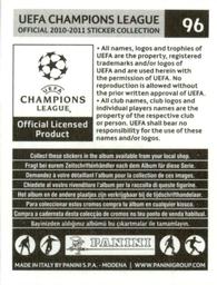 2010-11 Panini UEFA Champions League Stickers #96 Cesar Peixoto Back