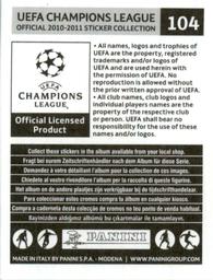 2010-11 Panini UEFA Champions League Stickers #104 Weldon Back