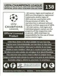 2010-11 Panini UEFA Champions League Stickers #138 Ben Sahar Back
