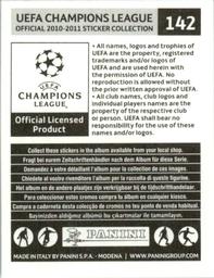 2010-11 Panini UEFA Champions League Stickers #142 Edwin van der Sar Back