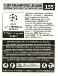 2010-11 Panini UEFA Champions League Stickers #155 Michael Owen Back
