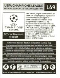 2010-11 Panini UEFA Champions League Stickers #169 Joaquin Sanchez Back
