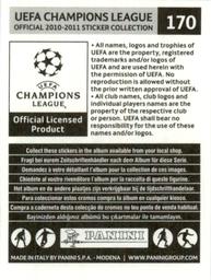 2010-11 Panini UEFA Champions League Stickers #170 Juan Manuel Mata Back