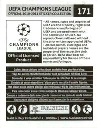 2010-11 Panini UEFA Champions League Stickers #171 Pablo Hernandez Back