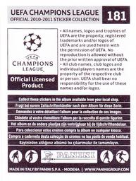 2010-11 Panini UEFA Champions League Stickers #181 Steven Whittaker Back