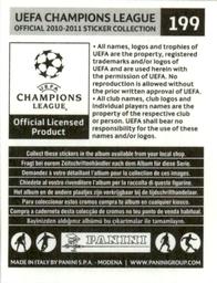2010-11 Panini UEFA Champions League Stickers #199 Gökcek Vederson Back
