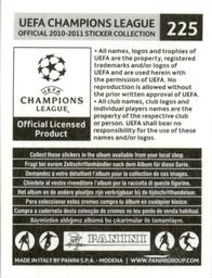 2010-11 Panini UEFA Champions League Stickers #225 David Villa Back