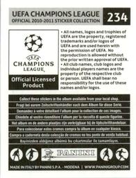 2010-11 Panini UEFA Champions League Stickers #234 Gilberto Silva Back