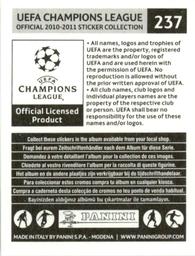 2010-11 Panini UEFA Champions League Stickers #237 Kostas Katsouranis Back