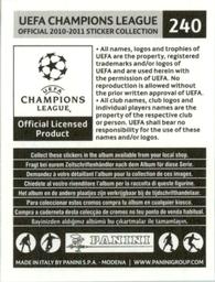 2010-11 Panini UEFA Champions League Stickers #240 Luis Garcia Back