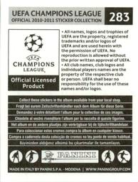 2010-11 Panini UEFA Champions League Stickers #283 Hamit Altintop Back