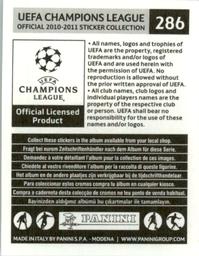 2010-11 Panini UEFA Champions League Stickers #286 Bastian Schweinsteiger Back