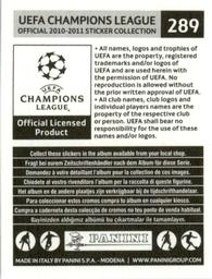 2010-11 Panini UEFA Champions League Stickers #289 Arjen Robben Back