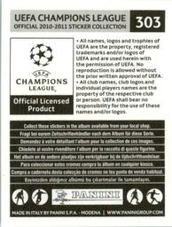 2010-11 Panini UEFA Champions League Stickers #303 Rodrigo Taddei Back