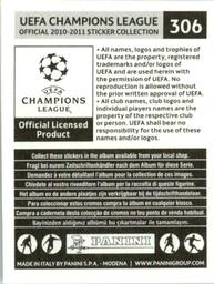 2010-11 Panini UEFA Champions League Stickers #306 Jeremy Menez Back