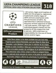 2010-11 Panini UEFA Champions League Stickers #318 Scott Chipperfield Back