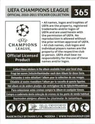 2010-11 Panini UEFA Champions League Stickers #365 Gabriel Heinze Back