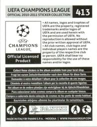 2010-11 Panini UEFA Champions League Stickers #413 A.C. Milan Badge Back