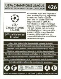 2010-11 Panini UEFA Champions League Stickers #426 Robinho Back