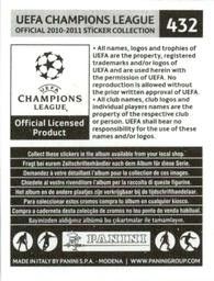 2010-11 Panini UEFA Champions League Stickers #432 Raul Albiol Back