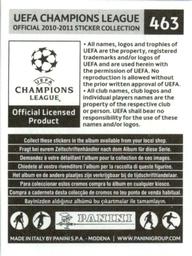 2010-11 Panini UEFA Champions League Stickers #463 Mounir el Hamdaoui Back