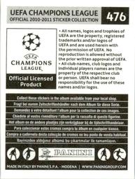2010-11 Panini UEFA Champions League Stickers #476 Delvin Ndinga Back