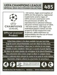 2010-11 Panini UEFA Champions League Stickers #485 Thomas Vermaelen Back