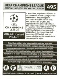 2010-11 Panini UEFA Champions League Stickers #495 Nicklas Bendtner Back