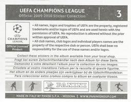 2009-10 Panini UEFA Champions League Stickers #3 Official Ball Back