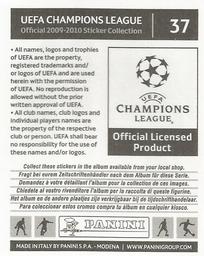 2009-10 Panini UEFA Champions League Stickers #37 David Trezeguet Back