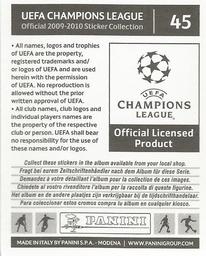 2009-10 Panini UEFA Champions League Stickers #45 Michael Ciani Back