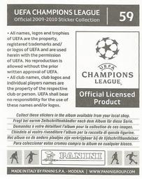 2009-10 Panini UEFA Champions League Stickers #59 Jorge Teixeira Back