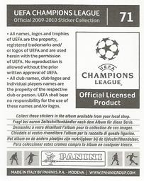 2009-10 Panini UEFA Champions League Stickers #71 Yaniv Katan Back