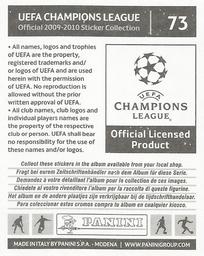2009-10 Panini UEFA Champions League Stickers #73 Club Emblem Back