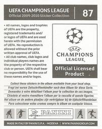 2009-10 Panini UEFA Champions League Stickers #87 Luis Antonio Valencia Back