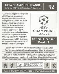 2009-10 Panini UEFA Champions League Stickers #92 Georgi Schennikov Back