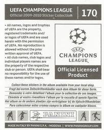 2009-10 Panini UEFA Champions League Stickers #170 Kaka Back