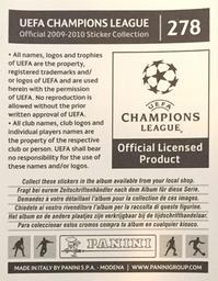 2009-10 Panini UEFA Champions League Stickers #278 Jose Reina Back