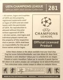 2009-10 Panini UEFA Champions League Stickers #281 Daniel Agger Back