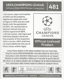 2009-10 Panini UEFA Champions League Stickers #481 Club Emblem Back