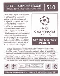 2009-10 Panini UEFA Champions League Stickers #510 Pontus Wernbloom Back